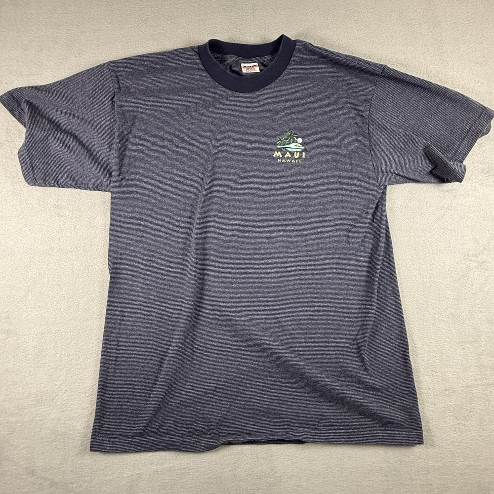 TND‎ Tornado Activewear T-Shirt XL Maui Hawaii Embroidered Navy Shirt